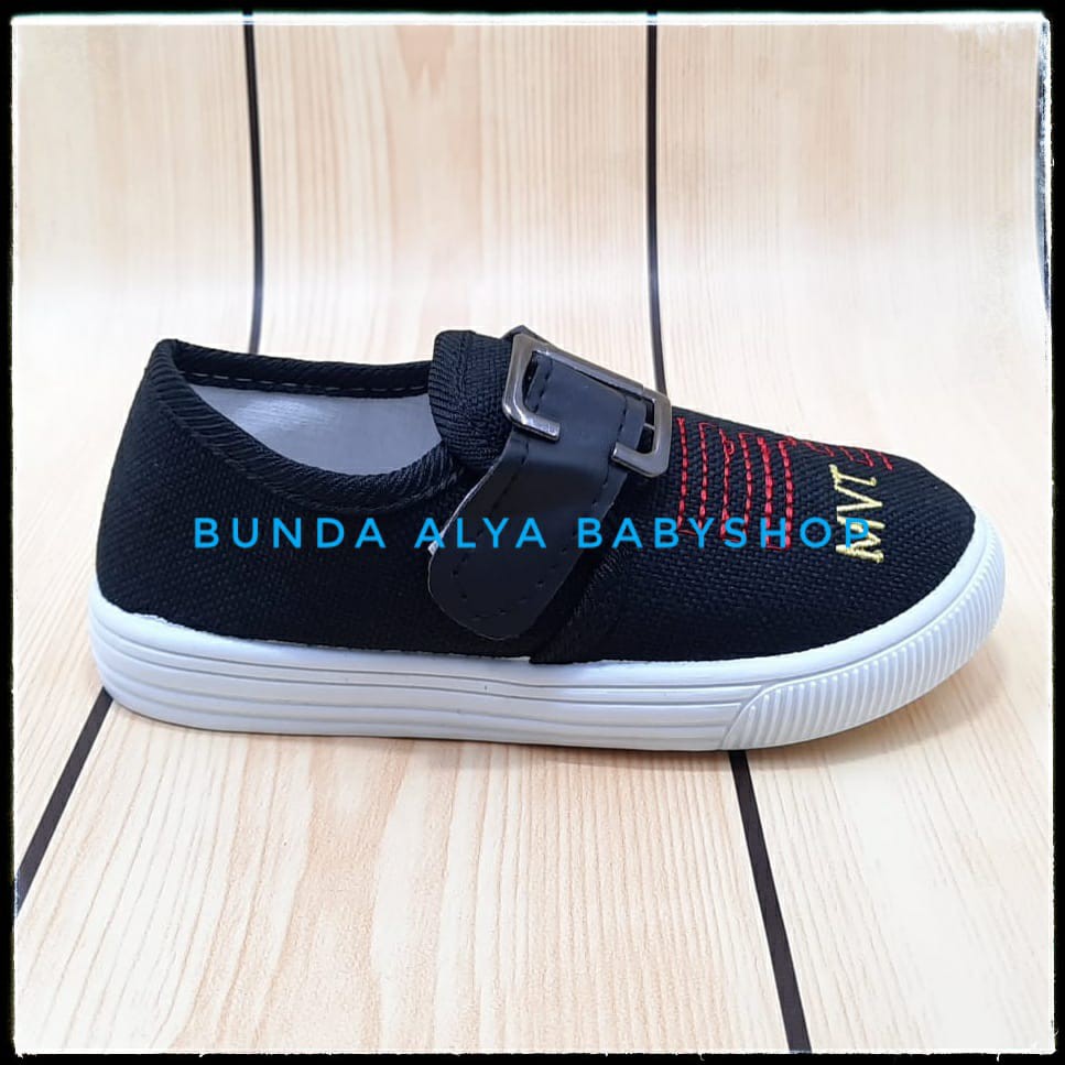 Sepatu Anak Laki Laki IMPORT  Umur 1 - 7 Tahun HITAM Sepatu Anak Cowok Premium MVT Size 21 - 35