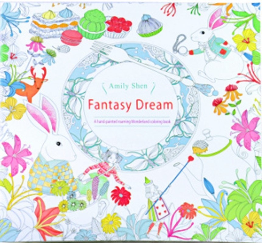 New 4pcs Sets Creative Children Painting Adult English Version An Inky Treasure Hunt Coloring Painting Book（Fantasy Dream + Enchanted Forest + Animal Kingdom + Secret Garden）