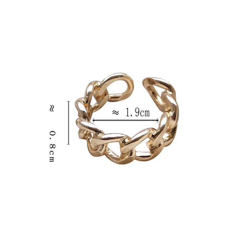 Korean Style Simple Metal Chain Ring Hollow Open Adjustable Ring Women Rings