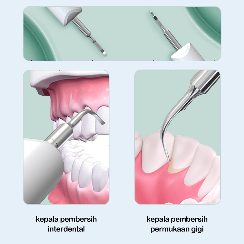 Alat Pembersih Karang Gigi Dental Scaling Sonic Elektrik 1 Set 3 Modes Perawatan Dan Pembersih Karang Gigi Dental Remover With Light