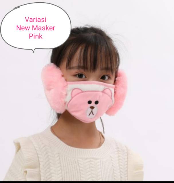 Masker Kain Bermotif Masker Penutup Mulut Telinga Anak Earmuff Masker Masker Penutup Mulut Anti Debu