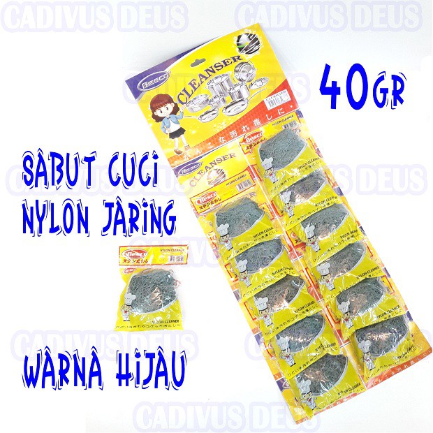 SABUT NYLON - SABUT CUCI JARING HIJAU