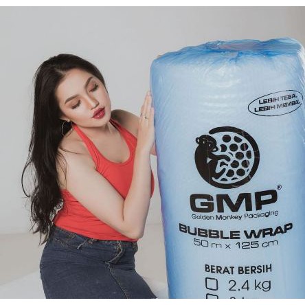 [KHUSUS SELLER ONLINE] - Bubble Wrap GMP Original Hitam/Transparant 125 CM X 50 METER (2,3KG / 3KG)