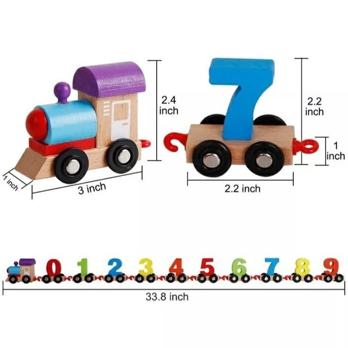 Mainan Edukasi Anak Puzzle Kayu KERETA SUSUN ANGKA/DIGITAL NUMBE TRAIN