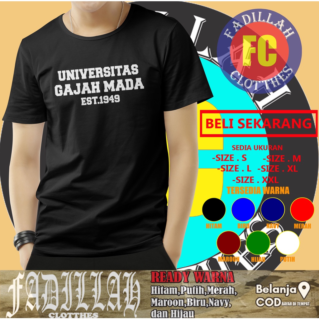 Kaos Kampus UGM Universitas Gadjah Mada 1949 Baju Distro