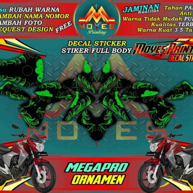 Stiker Megapro Decal Megapro Fullbody Stiker Motor Honda Megapro Decal Stiker Megapro motio ornamen