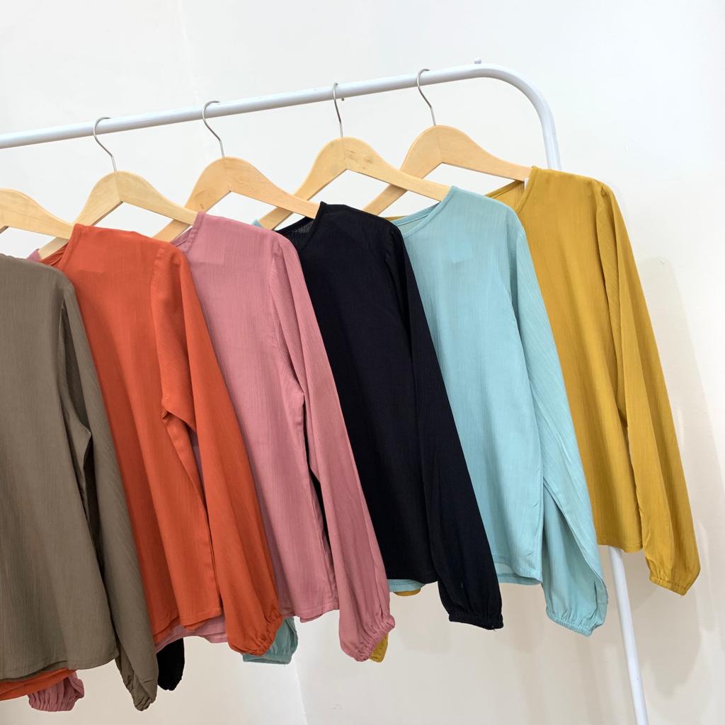 Ally Crinkle Top - PLENARIO ID | Kemeja wanita - Blouse Wanita - Atasan wanita - COD-7