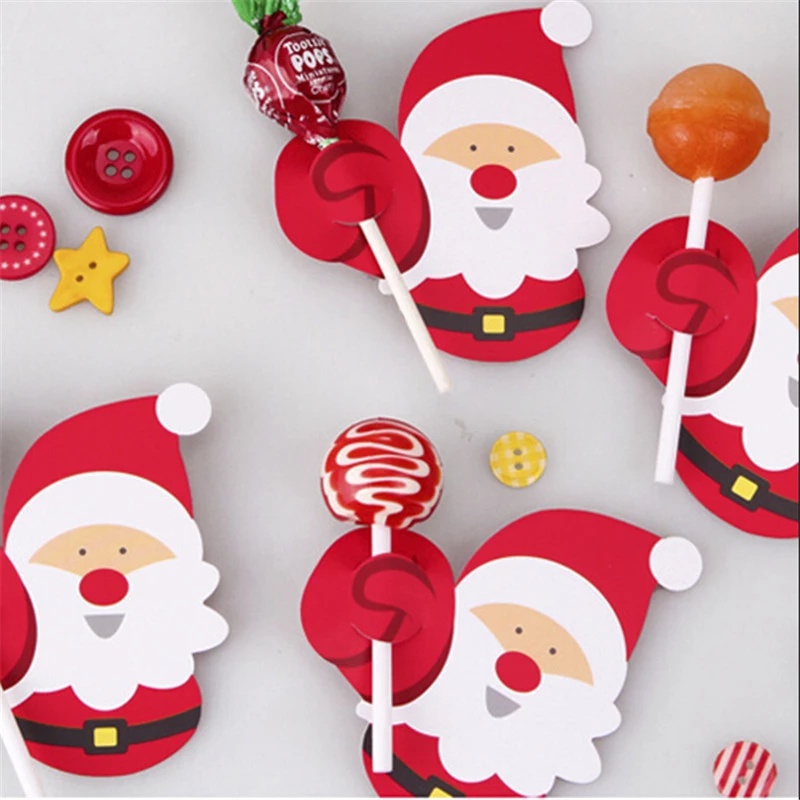 [Christmas Products] 25Pcs / Set Christmas Cute Snowman Lollipop Insert Cards