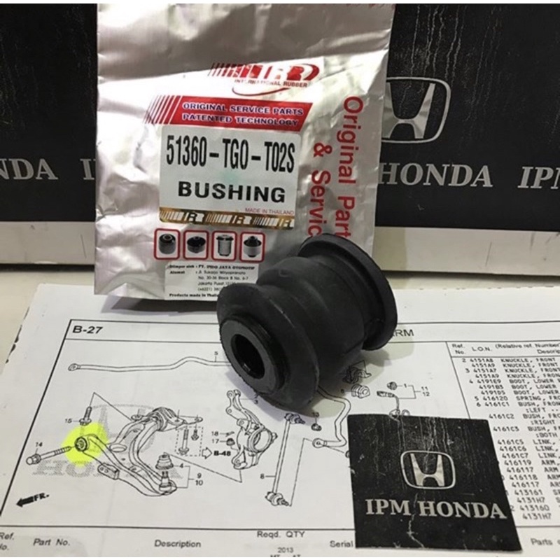 51392 / 51360 TG0 Bos Bush Bushing Arm Depan Bawah Kecil Honda Jazz S RS GE8 2009 2010 2011 2012 2013 City GM2 2009-2013 Freed 2010-2015