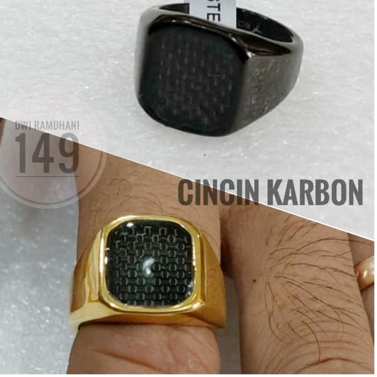 Pusat Hemat Cincin Titanium Karbon Desain kotak kode CK Anti karat selamanya