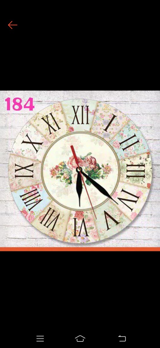 184 Jam Dinding Unik Shabby Bunga Perlengkapan Wall Decor Rumah