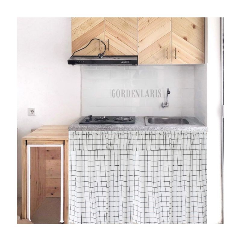 Gorden penutup kolong dapur uk L 100 x T 75-Gd kotak putih