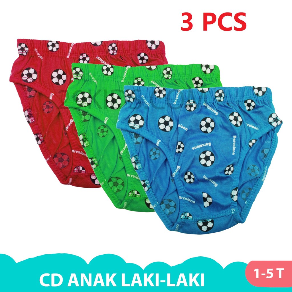 3 PCS Celana dalam anak laki laki motif Bola - CD anak Balita Pria - Celana Dalam Balita -kolor anak