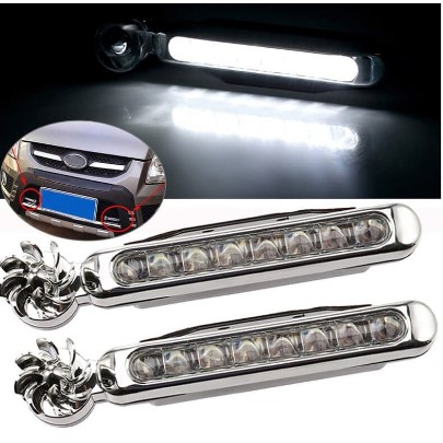 Lampu Kipas DRL 8 Mata Lampu LED Mobil Motor Tenaga Angin Wind Power