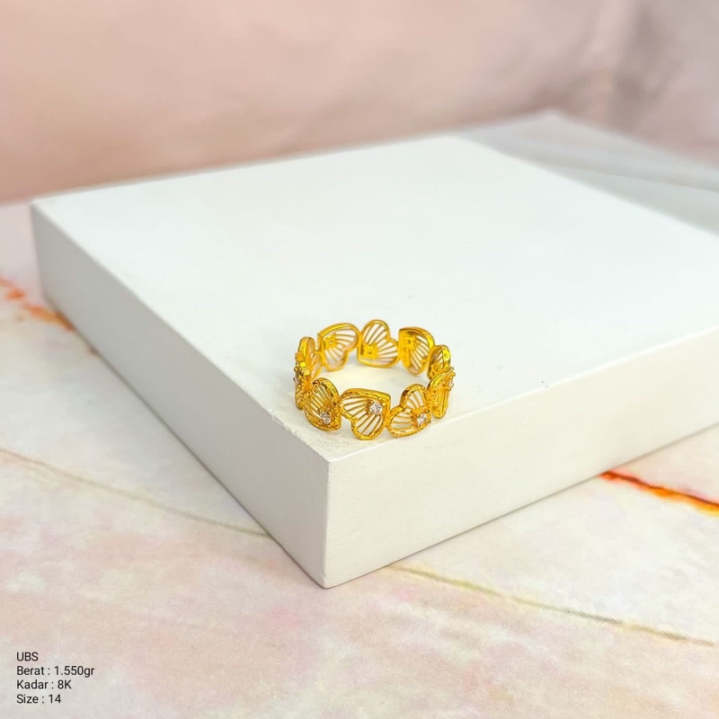 Perhiasan Cincin Emas Hati Krawang Kasandra 8k / 375 UBS