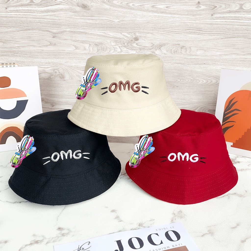 Jocoporduction - Topi Anak BUCKET Hat Tali Batita Premium Bordir OMG