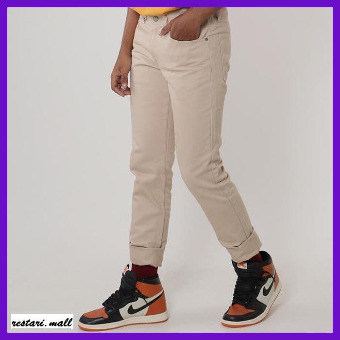 SNAEJAIRP- EDWIN CELANA JEANS CHINOS MILAN REGULAR FIT PRIA PANJANG LIGHT KHAKY - 31 -ORIGINAL.