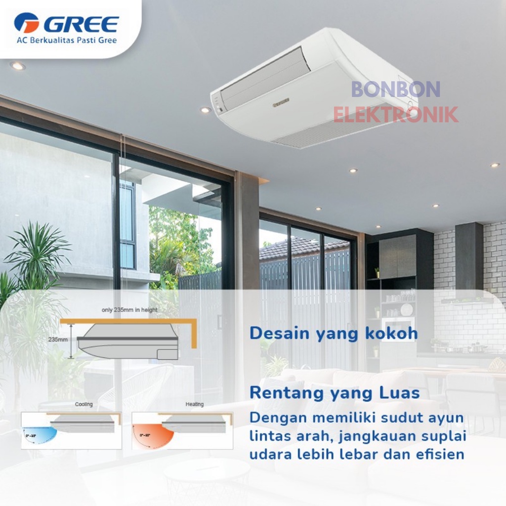 GREE AC Floor Ceiling 4.5PK GU125ZD/A-K / 4.5 PK U-Match Series