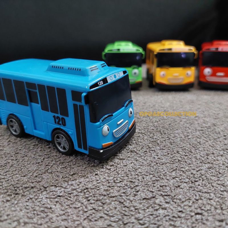 Mainan Bus Tayo Bis Tayo Pintu Bisa Digeser Buka Tutup Pull Back Premium