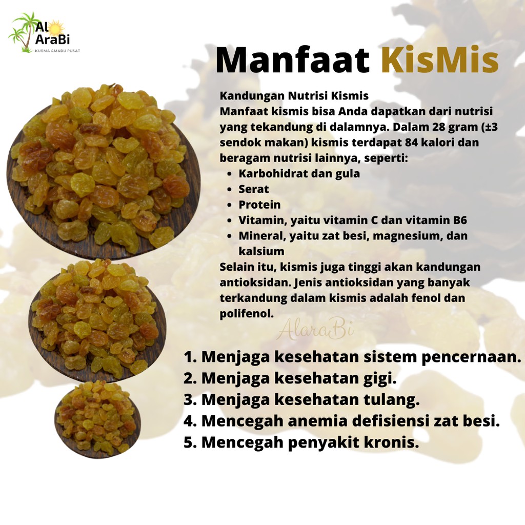 Kismis Manis | Raisin | Anggur kering | Kismis Golden | zabib | 100grm