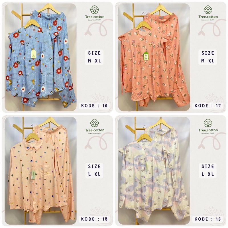 Piyama wanita Pajamas branded St.Yves Three cotton Baju tidur wanita dewasa