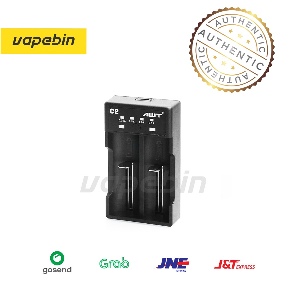 CHARGER AWT C2 2A LED - CHARGER AWT C2 AUTHENTIC - CHARGER VAPE 2 SLOT