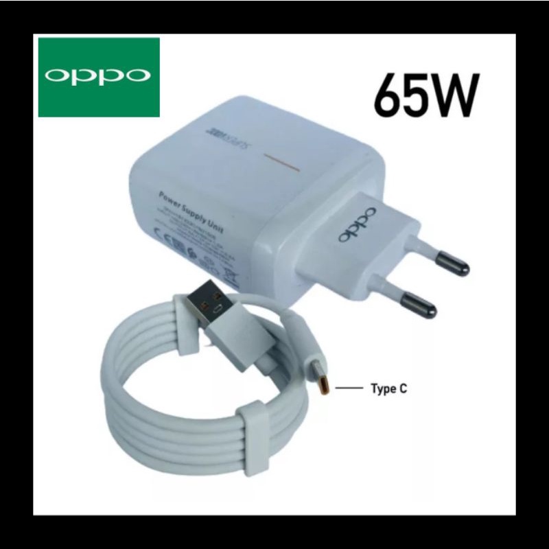 CHARGER ORIGINAL OPPO RENO 8 4G RENO 74G RENO 5 RENO 4 RENO 4F RENO 3 RENO 2F OPPO A52 A53 A57 A92 A93 A95 RENO 7 RENO 7Z RENO 8T RENO 8Z A74 A76 A77S A78 A96  65W 65WATT TYPE C TIPE C SUPERVOOC FASTCHARGING