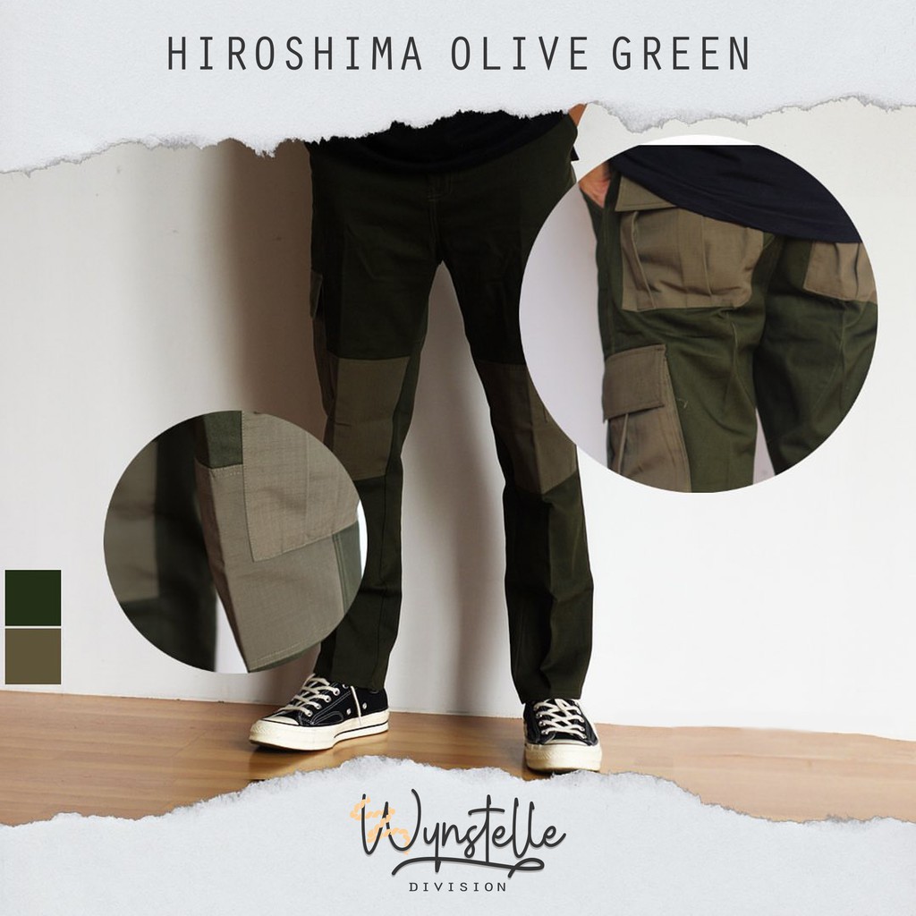 CARGO PANTS HIROSHIMA OLIVE GREEN TWO TONE