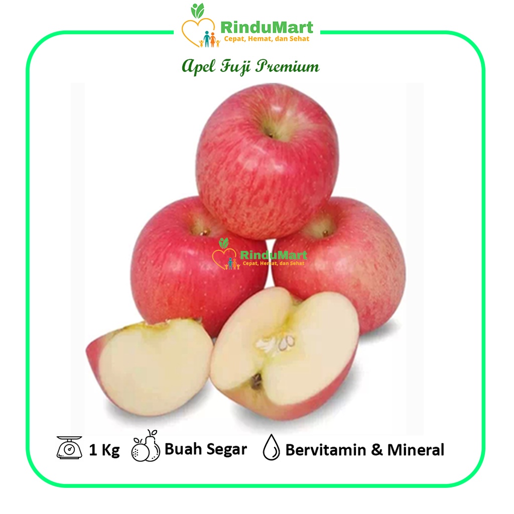 

Apel Fuji Premium Manis Segar 1/2 Kg - 1 Kg RinduMart Bergaransi