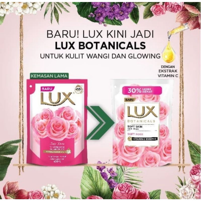 LUX Body Wash 400ml Refill Sabun Mandi Cair Refill