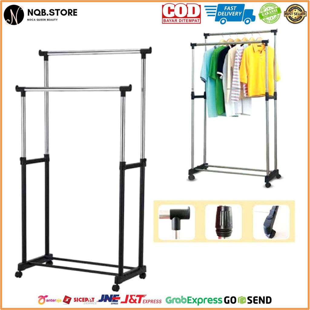 Jual Stand Hanger Serbaguna Double Pole Jemuran Baju Shopee Indonesia