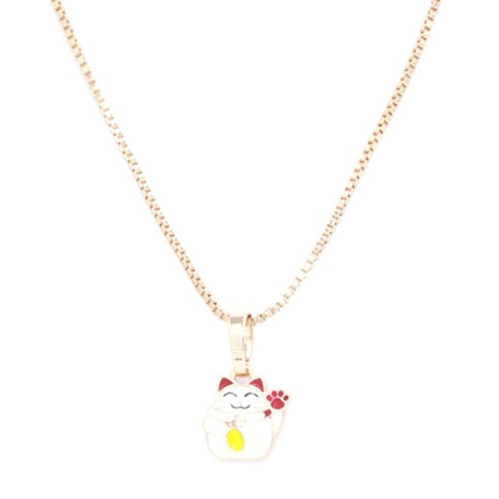 Kalung Anak Rantai Italy Motif Kucing Hoki Mas Gold Perhiasan Cantik Anak Lapis Emas 18k 723