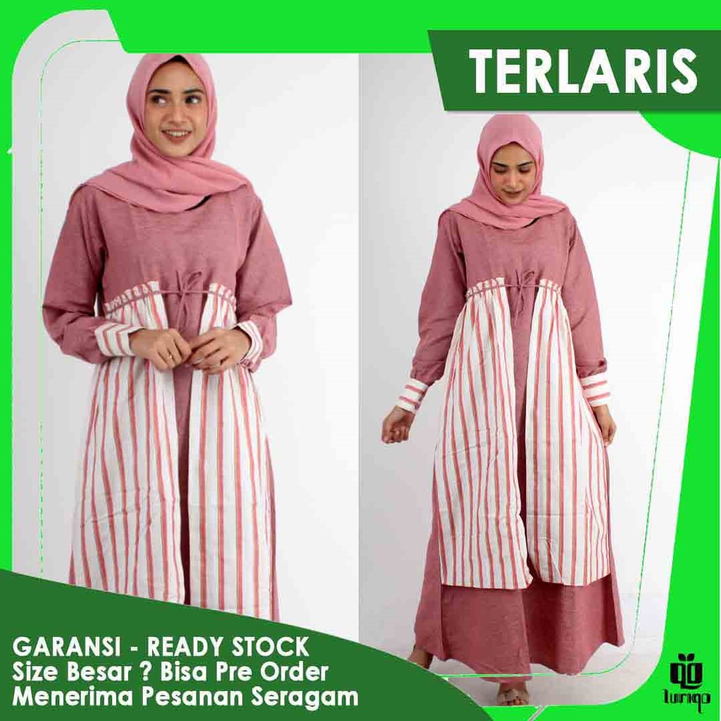 Baju Gamis Lurik Kombinasi Asli Tenun Malika Shopee Indonesia