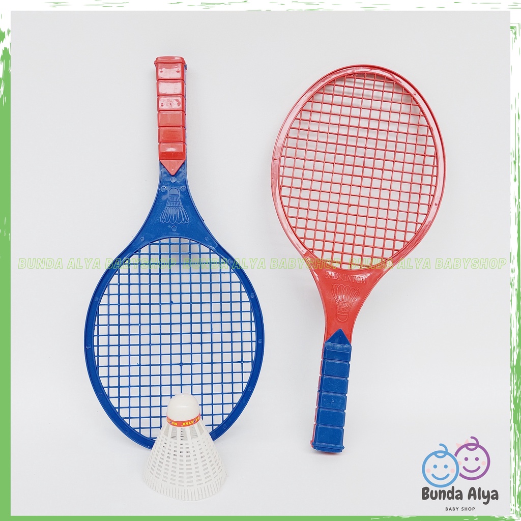 Mainan Anak Raket Badminton Mainan Olahraga RAKET BADMINTON MURAH - Mainan Anak Set Raket Mini Anak Badminton Mini - Mainan Bulu Tangkis Isi 2 Raket 1 Kock - Mainan Raket Mini SNI