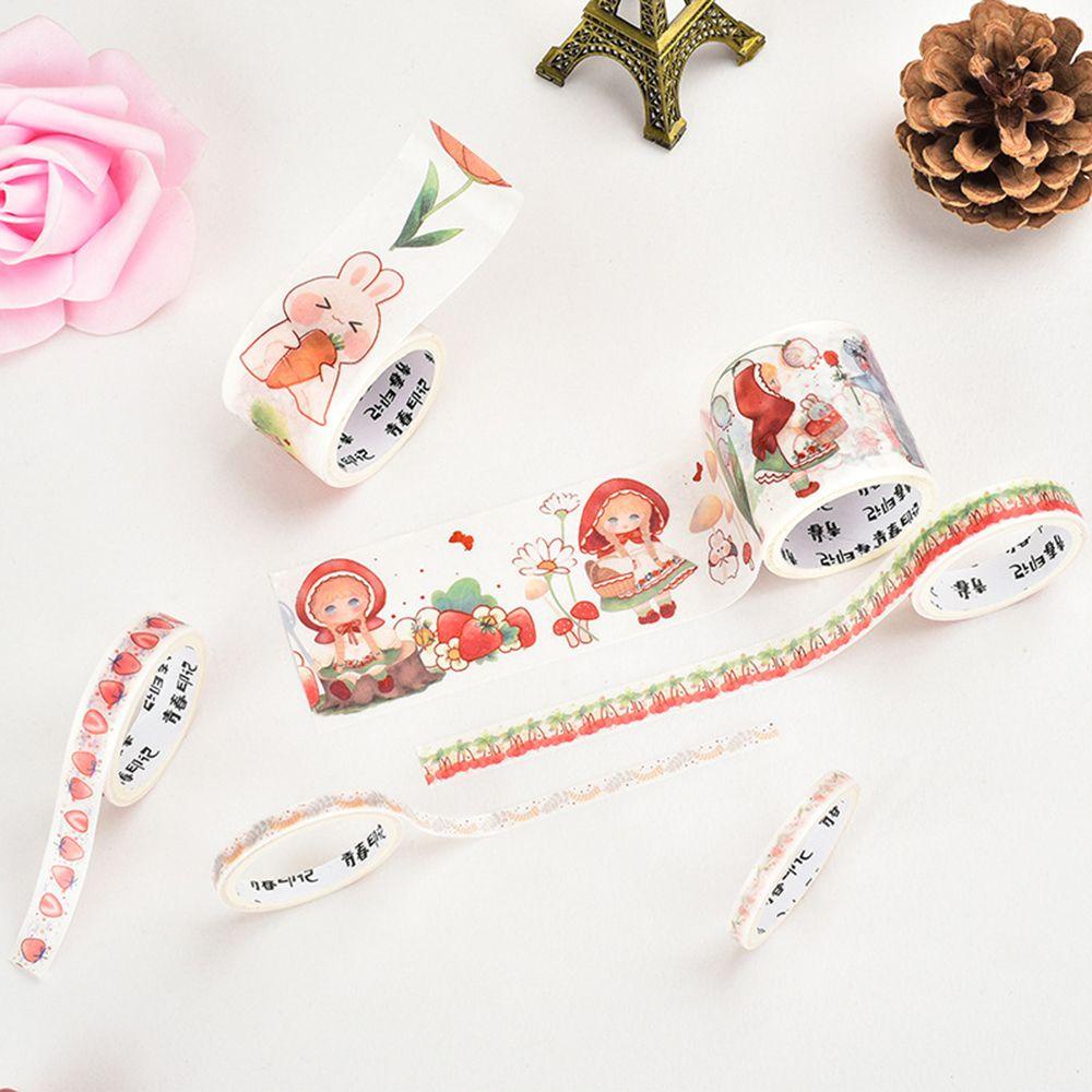 Preva 6roll/Set Washi Tape Baru Kualitas Tinggi Scrapbooking Gadis Hati INS DIY Bahan