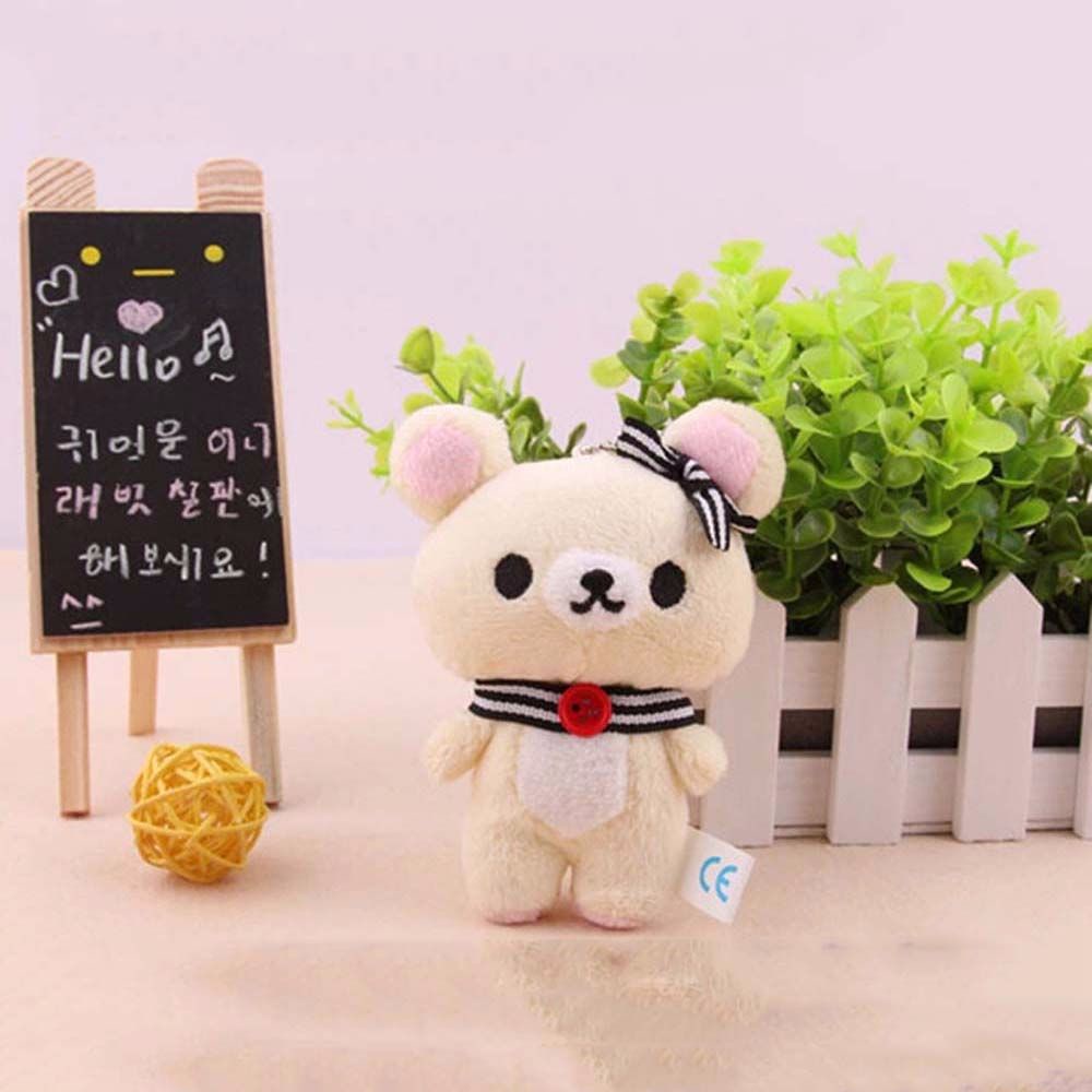 Needway  1pcs Soft Figure DOLL Standing Bear Design Pendant Bear Plush Stuffed TOY Baby Toy Kawaii Plushie Toy 11CM Charm TOY Lover Rilakkuma Key Chain