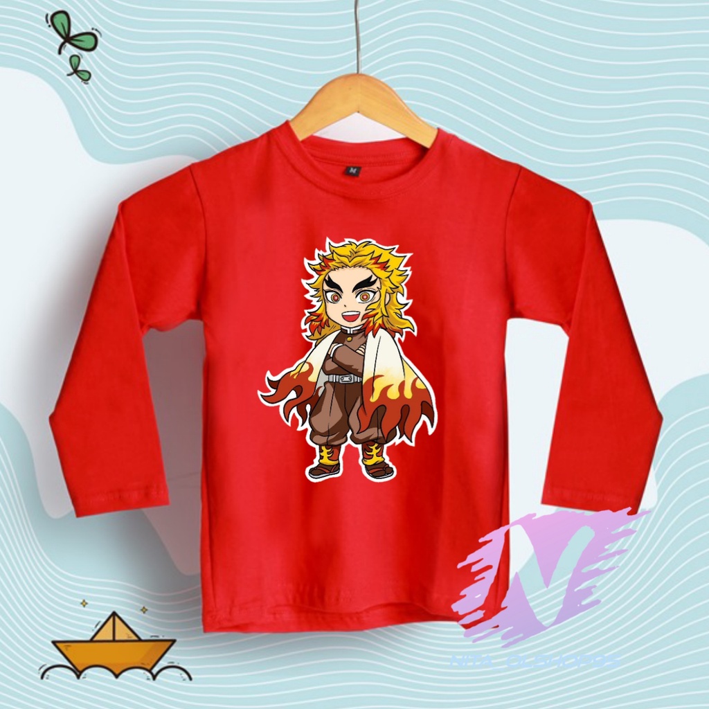 KAOS ANAK DEMON SLAYER BAJU LENGAN PANJANG KIMETSU YAIBA PILAR API