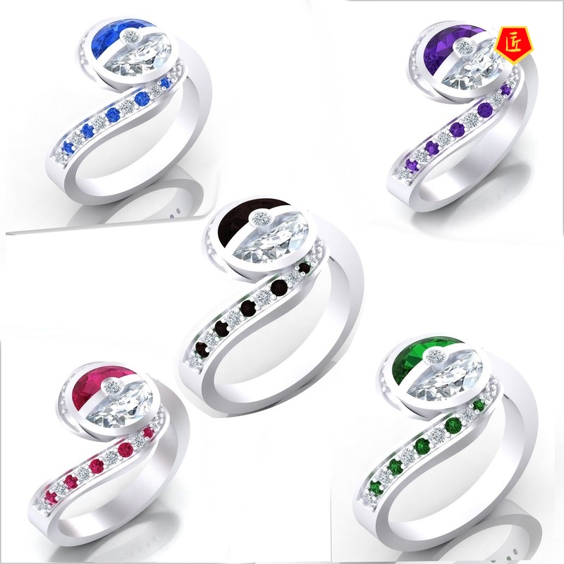 [Ready Stock] Creative 925 Silver Diamond Ring Fashion Personality