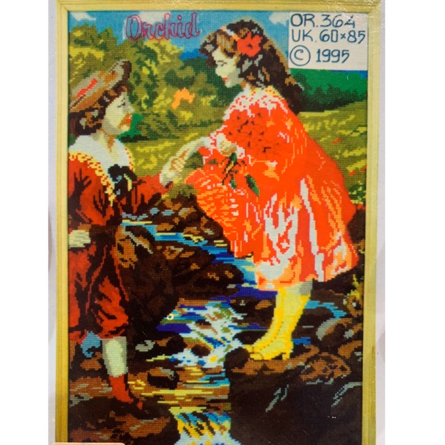 KRISTIK KRUISTEK CROSS STITCH GAMBAR ANAK GADIS WANITA KLASIK ORCHID