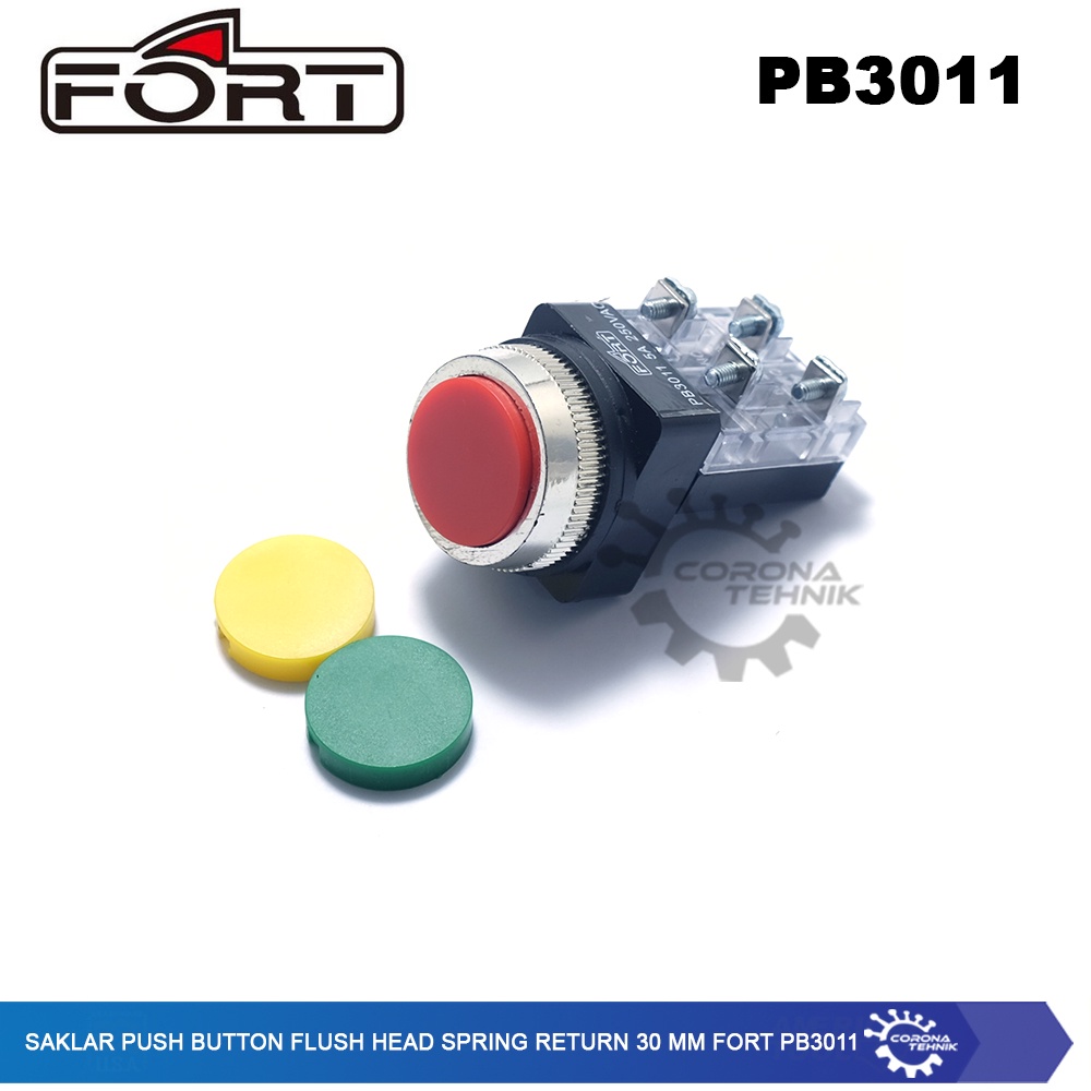 Fort PB3011 - Saklar Push Button Flush Head Spring Return 30 mm