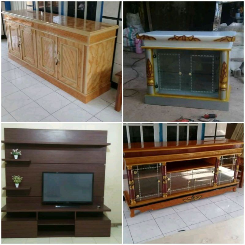 meja tv kristal pendek