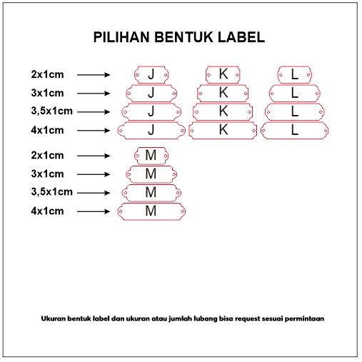 [MINIMAL 30PCS] Label akrilik mirror Gold