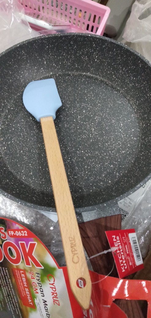 Cypruz Frypan Wajan Marble Anti Lengket 24cm Kl-0632 Free Spatula