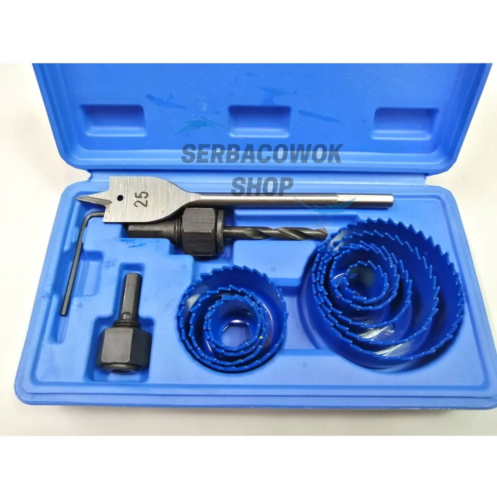 HoleSaw Kit Hole Saw Set 13 Pcs Mata Bor Pelubang Kayu PVC Termurah Berkualitas