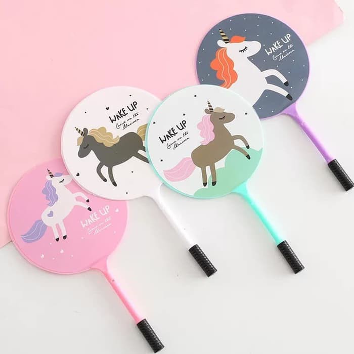 Kipas Unicorn / Alat Tulis Pulpen Pena Unicorn Anak Perempuan Warna Pink / Kipas Pulpen Unicorn