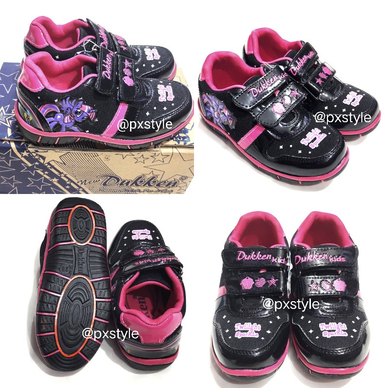 Sepatu Anak Little Pony Perempuan Duken/Sepatu Sekolah Hitam Anak Cewe Little Pony/Sepatu Little Pony