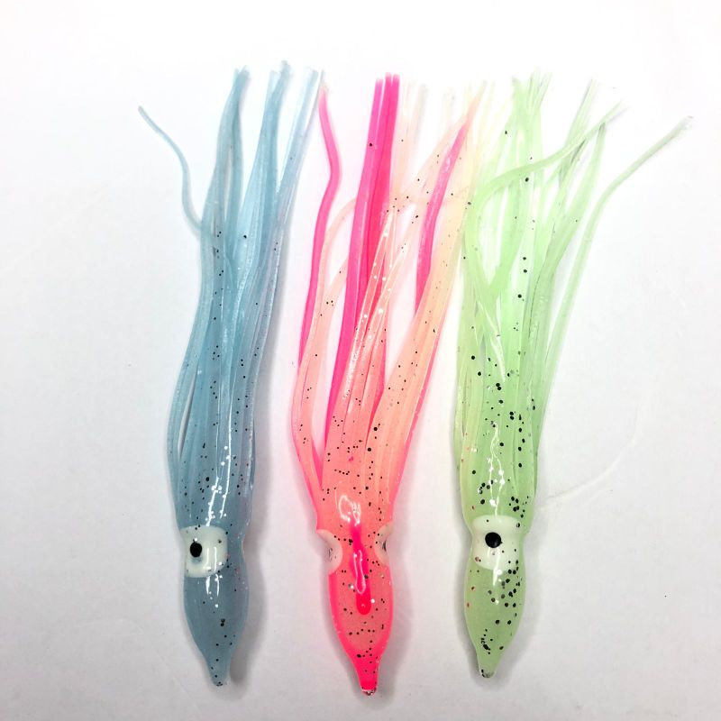 Skrit Octopus Cumi 12cm GID Menyala Dalam Gelap Hijau Biru Pink