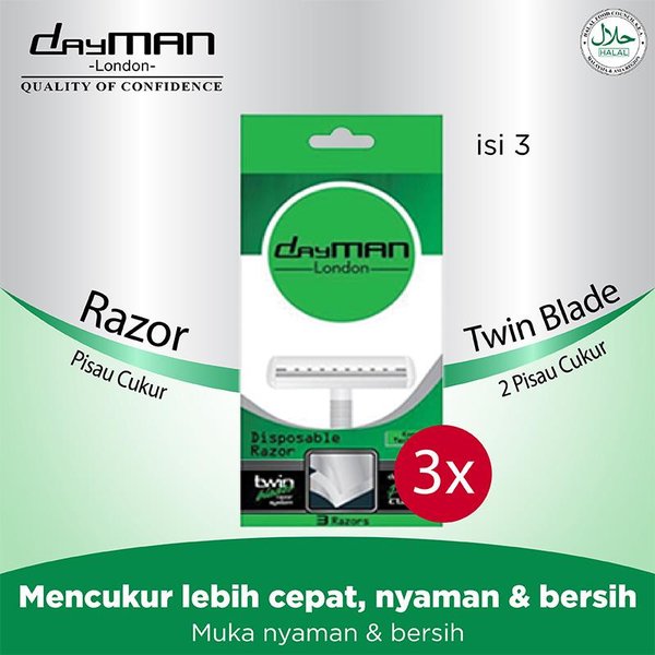 penawaranspesial DayMan Razor Twin Blade alat cukur with lubricant isi 3 pcs x 3 Limited