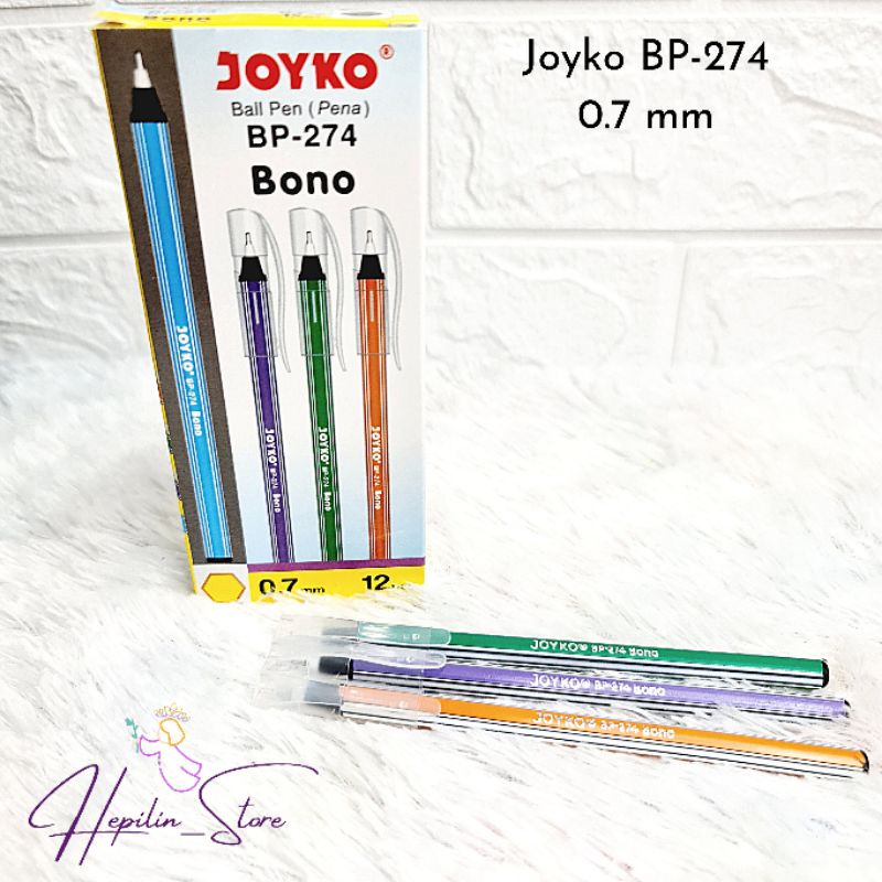 

Bolpen Joyko BP-274 Bono ECER / Pulpen Joyko 0.7 mm / Ballpoin Ulir Joyko / Ballpoin Lilin Joyko