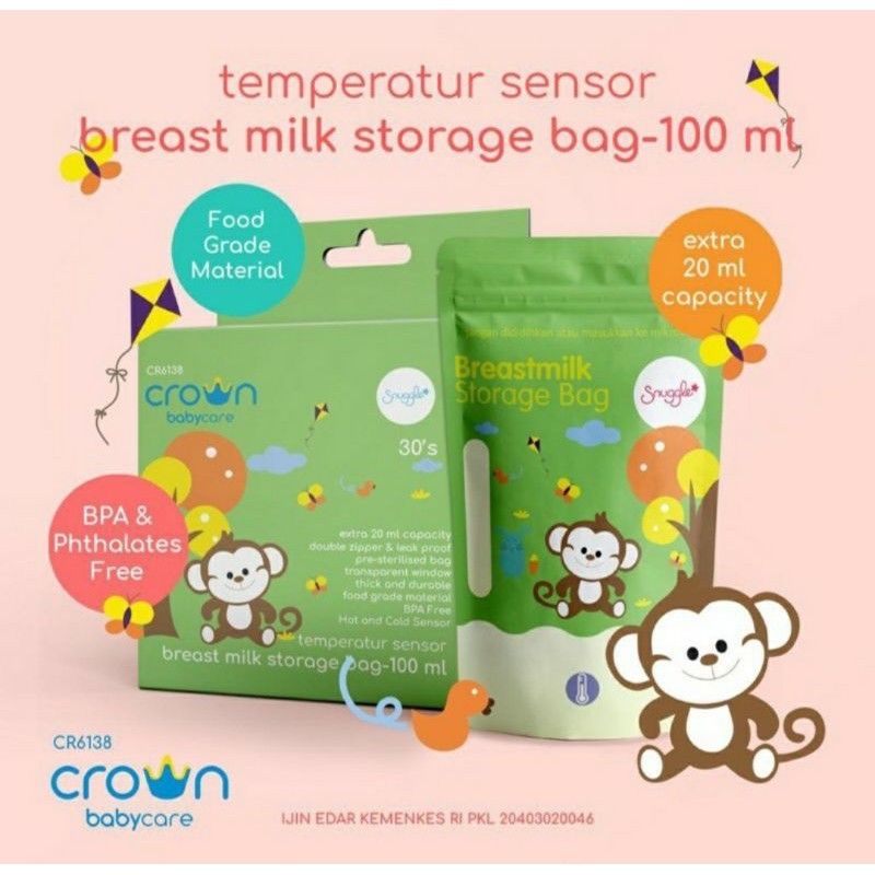 Crown Kantong Asi 100ml + Extra 20ml - Crown Storage Breastmilk 100+20ml